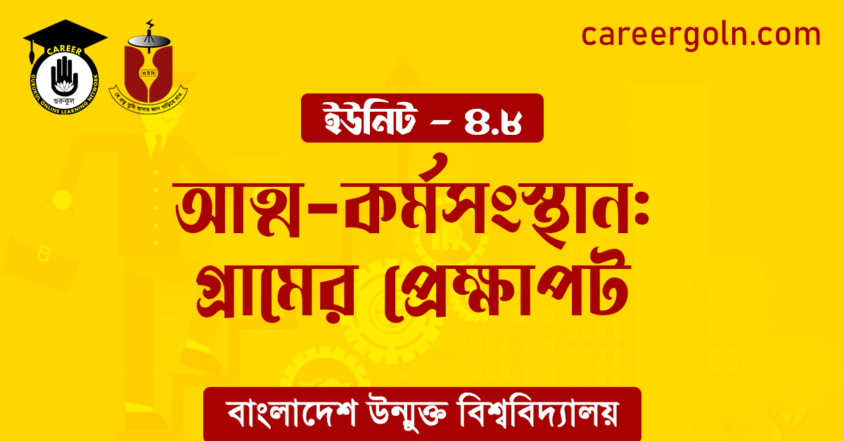 আত্ম কর্মসংস্থান গ্রামের প্রেক্ষাপট আত্ম-কর্মসংস্থান: গ্রামের প্রেক্ষাপট